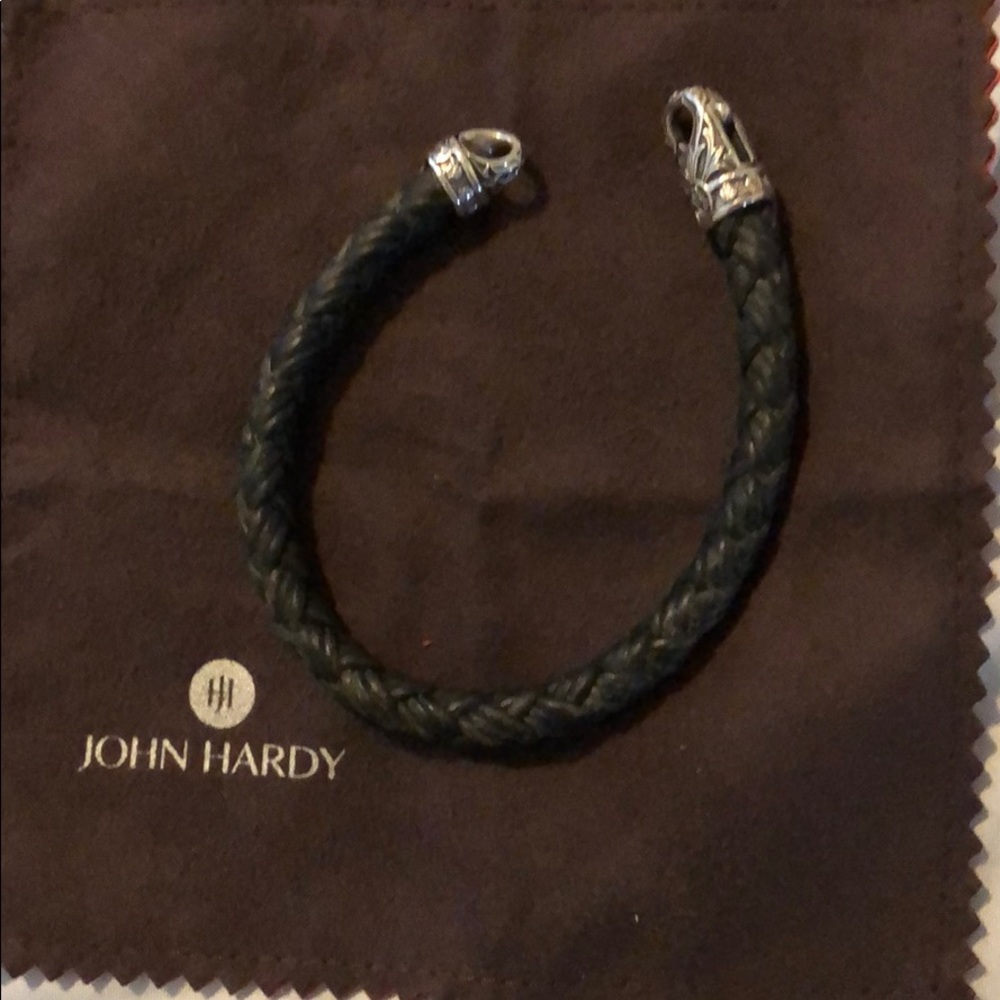 John Hardy Classic Chain Station Leather Bracelet